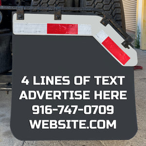 Custom Mud Flaps | Create Your Own Text Mudflaps | Big Truck Mud Flaps | 4 Lines of Text (Set of 2)