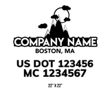 company name truck decal lawn care landscaping and usdot mc 