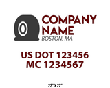 company name truck decal logistics and transportation usdot mc 