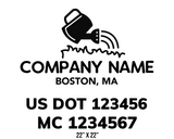 company name truck decal lawn care landscaping and usdot mc 