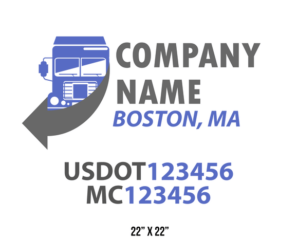 company name truck decal logistics and transportation contemporary usdot mc 