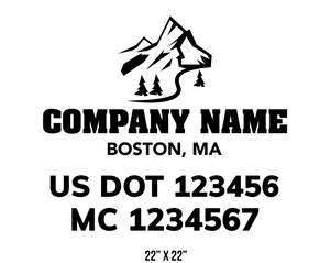 company name truck decal lawn care landscaping and usdot mc 