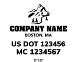 company name truck decal lawn care landscaping and usdot mc 