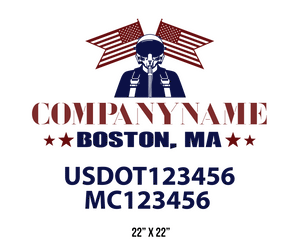 company name truck decal military and usdot mc 