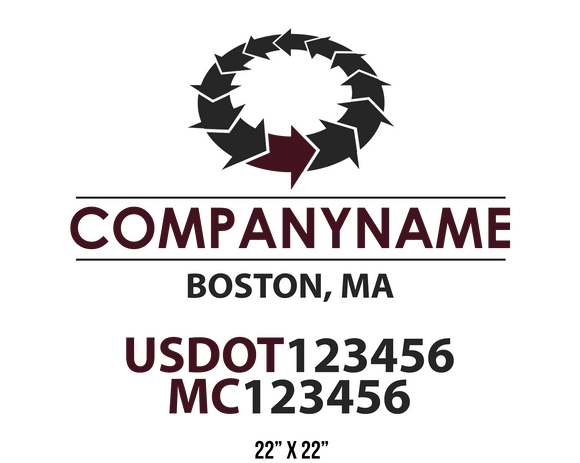 company name truck decal logistics and transportation contemporary usdot mc 