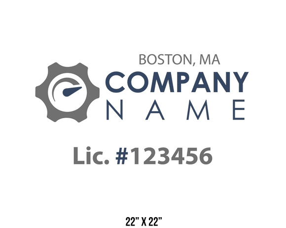 company name truck decal logistics and transportation lic license