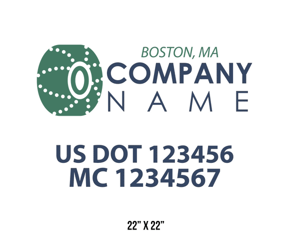 company name truck decal logistics and transportation usdot mc 