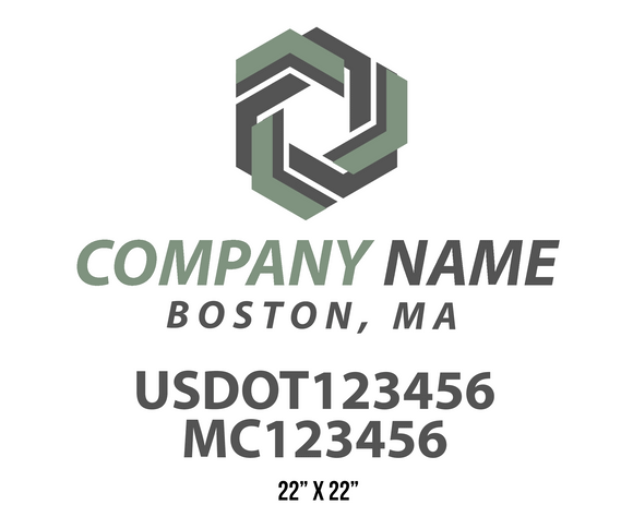 company name truck decal logistics and transportation contemporary usdot mc 