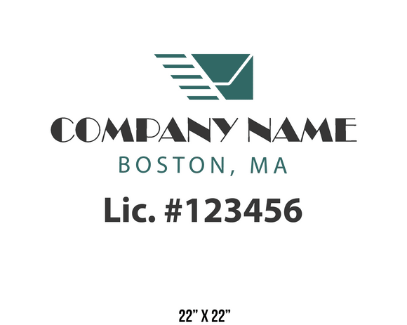 company name truck decal logistics and transportation lic license