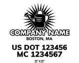 company name truck decal lawn care landscaping and usdot mc 