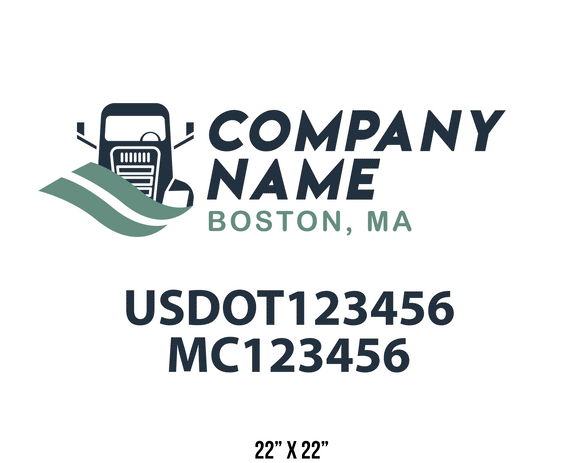 company name truck decal logistics and transportation contemporary usdot mc 