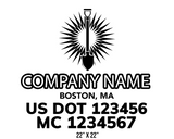 company name truck decal lawn care landscaping and usdot mc 