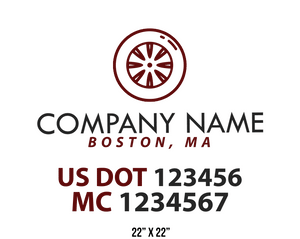 company name truck decal logistics and transportation usdot mc 