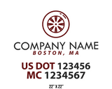 company name truck decal logistics and transportation usdot mc 