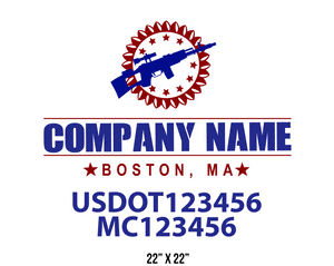 company name truck decal military and usdot mc 