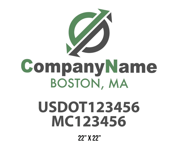 company name truck decal logistics and transportation contemporary usdot mc 