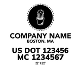 company name truck decal lawn care landscaping and usdot mc 