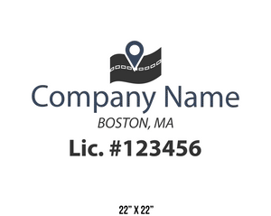 company name truck decal logistics and transportation lic license