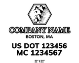 company name truck decal lawn care landscaping and usdot mc 