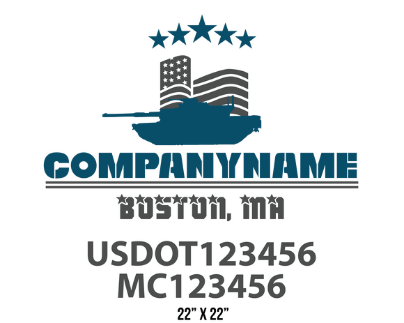 company name truck decal military and usdot mc 