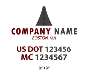 company name truck decal logistics and transportation usdot mc 