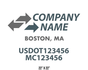 company name truck decal logistics and transportation contemporary usdot mc 