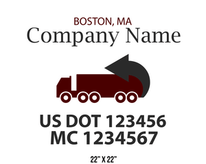 company name truck decal logistics and transportation usdot mc 