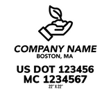 company name truck decal lawn care landscaping and usdot mc 