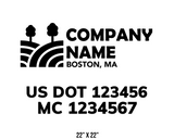 company name truck decal lawn care landscaping and usdot mc 