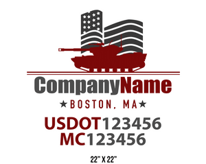 company name truck decal military and usdot mc 