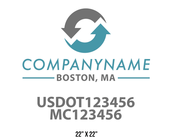 company name truck decal logistics and transportation contemporary usdot mc 