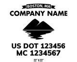 company name truck decal lawn care landscaping and usdot mc 