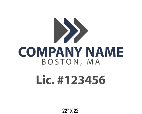 company name truck decal logistics and transportation lic license