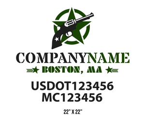 company name truck decal military and usdot mc 