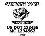 company name truck decal lawn care landscaping and usdot mc 