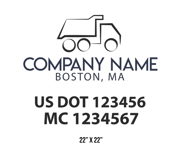 company name truck decal logistics and transportation usdot mc 