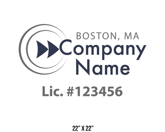 company name truck decal logistics and transportation lic license