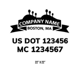 company name truck decal lawn care landscaping and usdot mc 