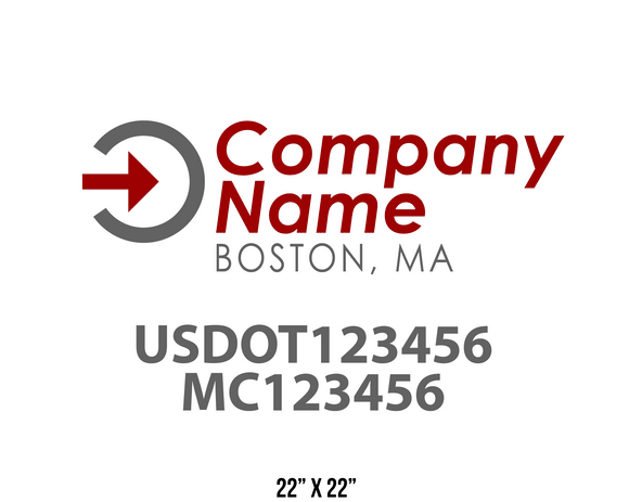 company name truck decal logistics and transportation contemporary usdot mc 