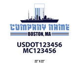 company name truck decal military and usdot mc 