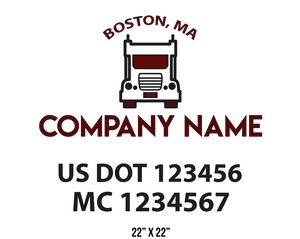 company name truck decal logistics and transportation usdot mc 