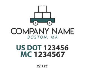 company name truck decal logistics and transportation usdot mc 