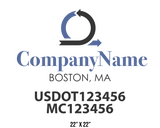 company name truck decal logistics and transportation contemporary usdot mc 