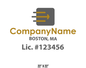 company name truck decal logistics and transportation lic license