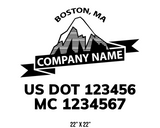 company name truck decal lawn care landscaping and usdot mc 