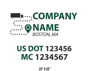 company name truck decal logistics and transportation usdot mc 