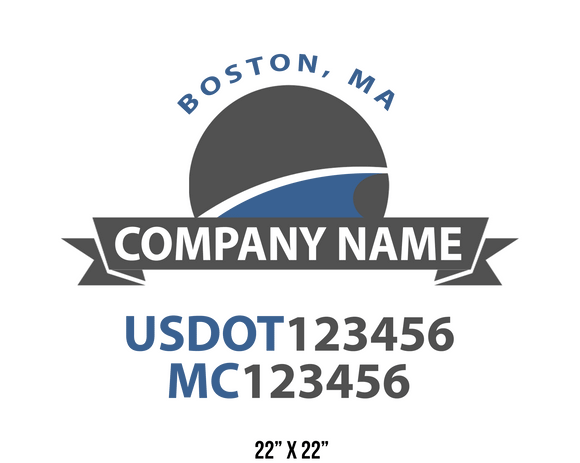 company name truck decal logistics and transportation contemporary usdot mc 