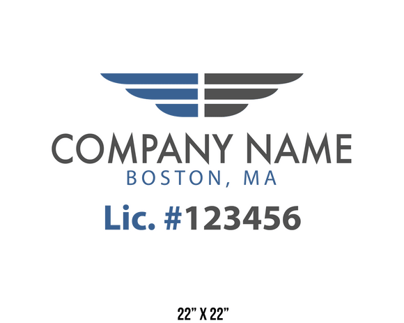 company name truck decal logistics and transportation lic license