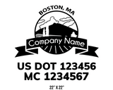 company name truck decal lawn care landscaping and usdot mc 