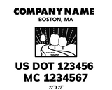 company name truck decal lawn care landscaping and usdot mc 